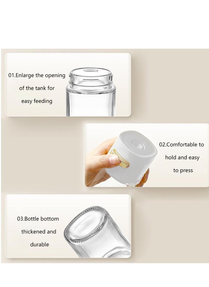 Generic - Ration Spice Dispenser, Pepper Container, Push Type Salts Control Bottle Seasoning Jar, for Home Cooking Picnic Camping BBQ Ration Glass Spice Dispenser Kitchen Condiment Storage Container (White) - Image 1