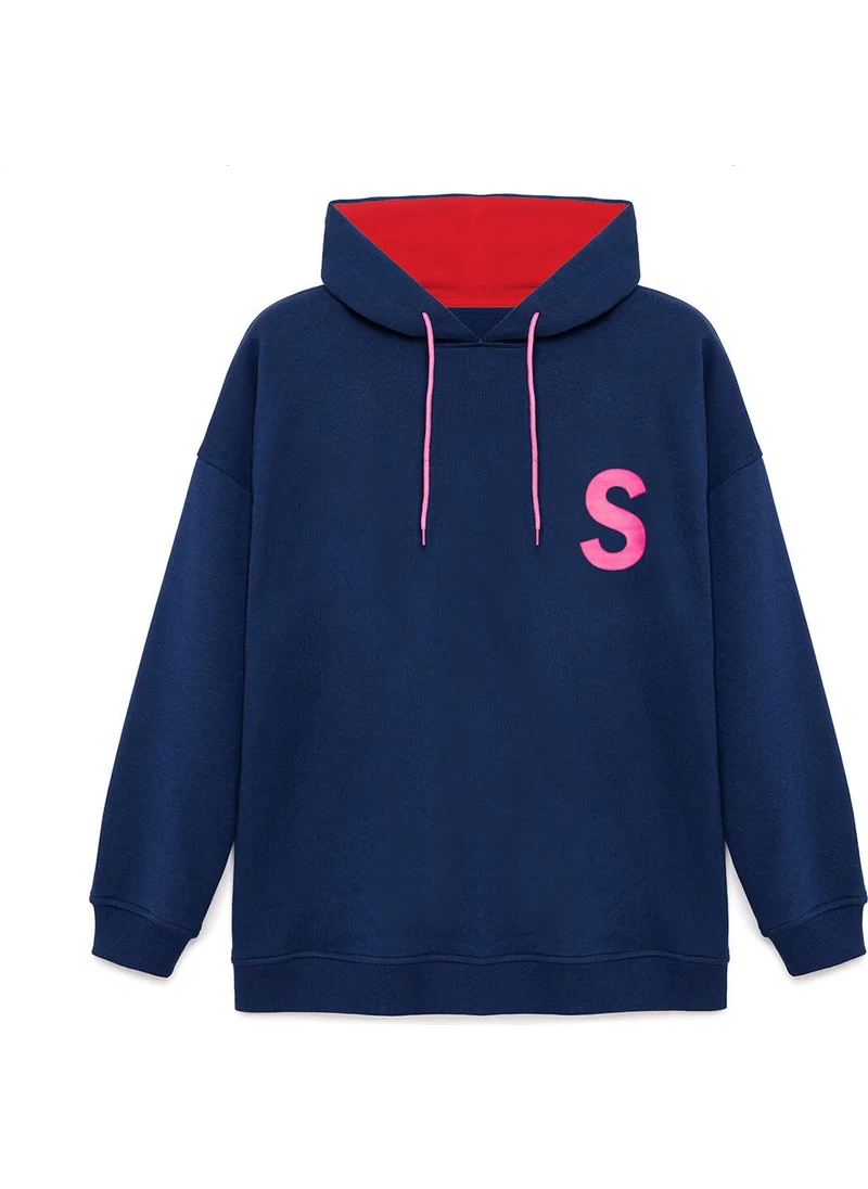 تاتشي Letter Printed Oversized Sweatshirt