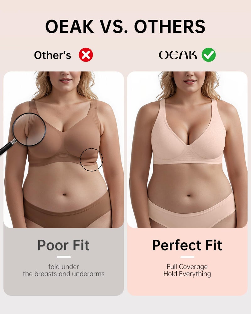 Women's Jelly Wireless Deep V Bralette Push Up T-Shirt Bra - Image 4