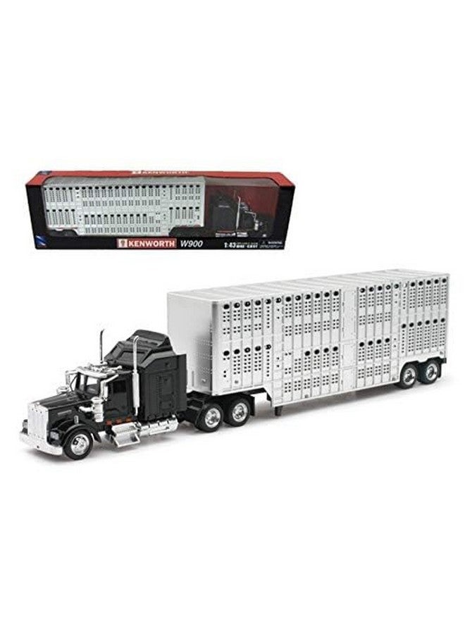 NewRay New Ray Toys 1/43 D/C Kenworth W900 Pot Belly Livestock Trailer - Image 2
