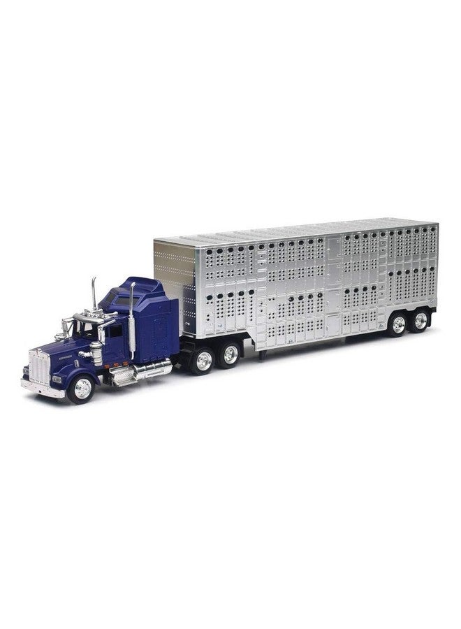 NewRay New Ray Toys 1/43 D/C Kenworth W900 Pot Belly Livestock Trailer - Image 1