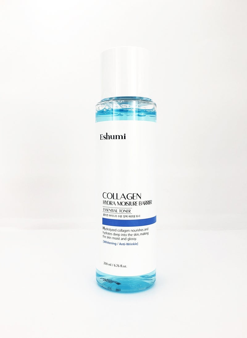 Eshumi KOREAN PRODUCT ESHUMI Collagen hydra moisture barrier essential toner Hydrolyzed collagen nourishes and hydrates deep into the skin making the skin moist and glossy 200ML - Image 2