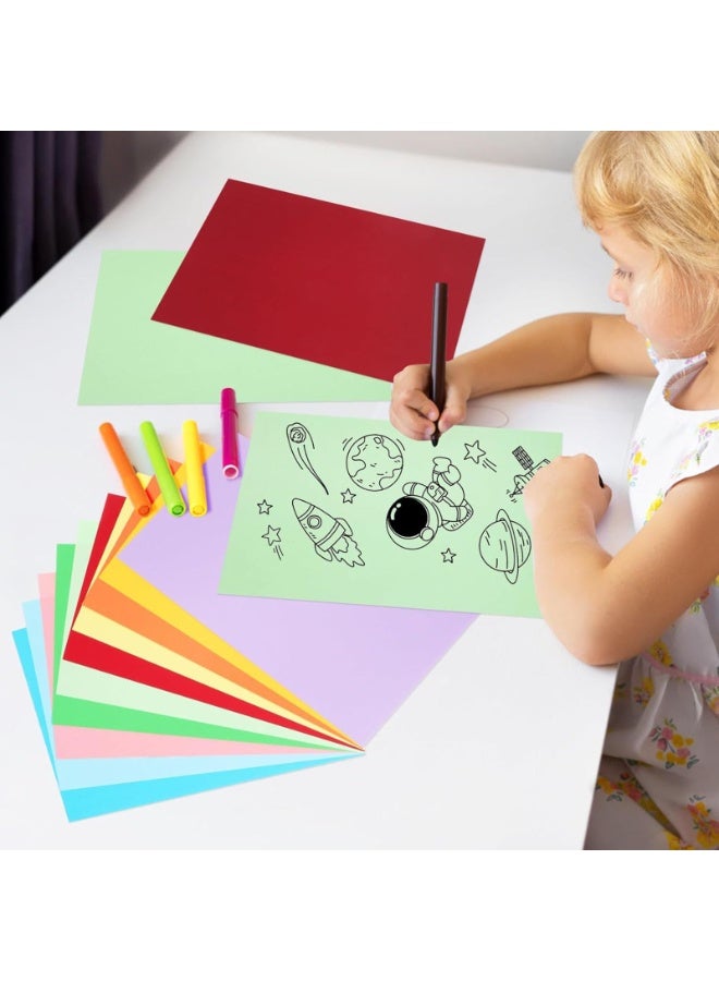 100 Sheets A4 Colored Cardstock Paper, 10 Assorted Color, 11.7x8.3inch, Card Stock Paper Can Be Used for Drawing, Writing, Doodling, Printing, DIY Kids Art Craft - Image 4