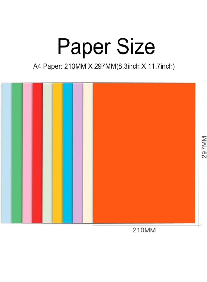100 Sheets A4 Colored Cardstock Paper, 10 Assorted Color, 11.7x8.3inch, Card Stock Paper Can Be Used for Drawing, Writing, Doodling, Printing, DIY Kids Art Craft - Image 2