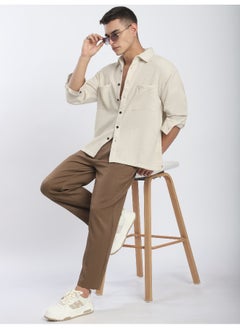 Beyoung Off White Dual Pocket Cotton Shirt  - Image 3