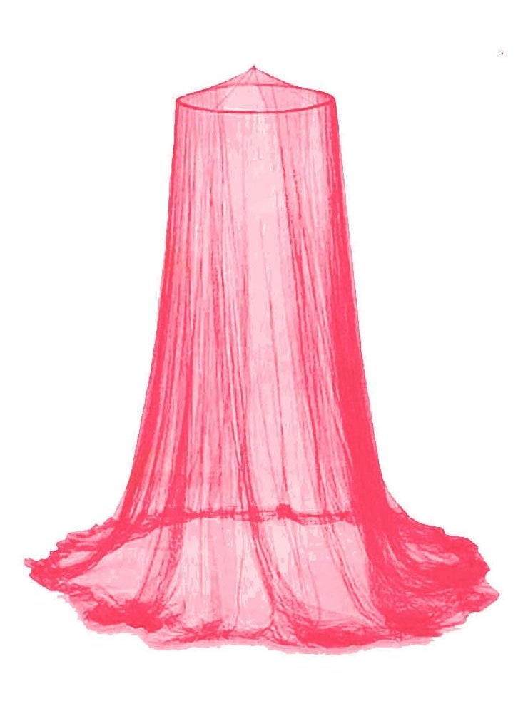 VITION Round Hoop Mosquito Net for Bed, King Size Bed Canopy Hanging Curtain Netting, Princess Round Hoop Sheer Bed Canopy for All Kids Baby Cribs and Adult Beds Fit Twin, Full, Queen (Dark Pink)  - Image 1