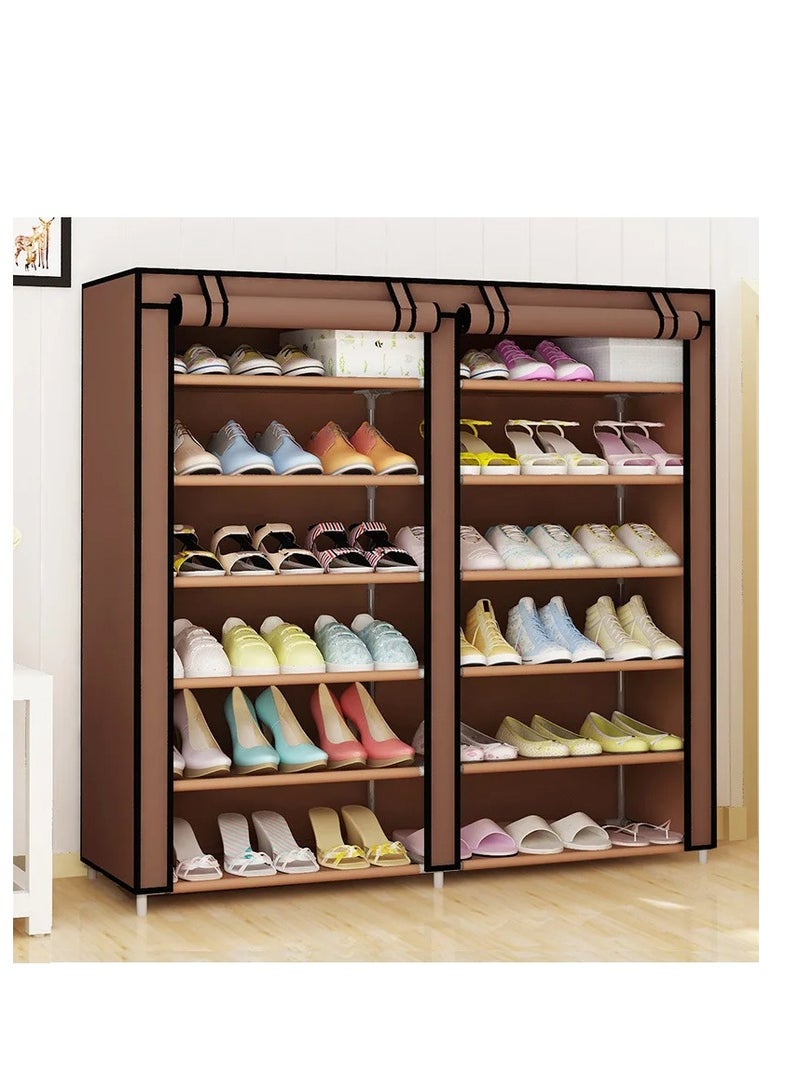 RollsTimi  Simple Dustproof Shoe Rack Coffee Brown - Image 1
