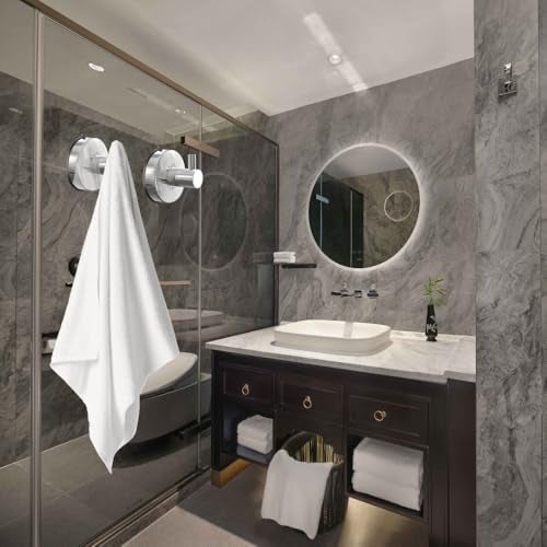 DGYB Suction Cup Hooks - 15LB Shower Hooks for Inside Shower, Stainless Steel No Drill Wall Hook Set of 2 Chrome Towel Hook for Bathrooms, Loofah, Robe - Image 3