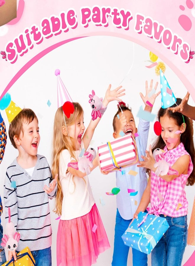 Deekin 4 Pcs 9 Inch Axolotl Stuffed Slap Bracelets Bulk Pink Plush Wrist Snap Band Cute Soft Stuffed Animals Jungle Themed Bracelets for Birthday Christmas Item Pet Adoption Party Favors - Image 4