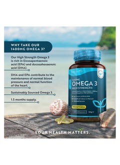 Nutravita High Strength Omega 3 Fish Oil 2000mg contains 400mg mg DHA and 1000mg EPA 90 softgels  - Image 4