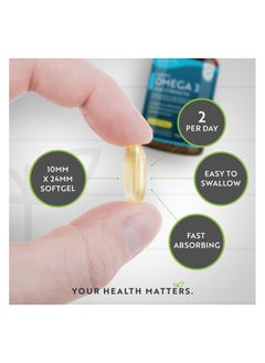 Nutravita High Strength Omega 3 Fish Oil 2000mg contains 400mg mg DHA and 1000mg EPA 90 softgels  - Image 2