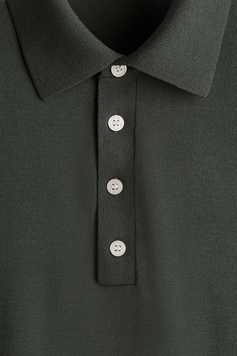 H&M Regular Fit Fine-knit polo shirt