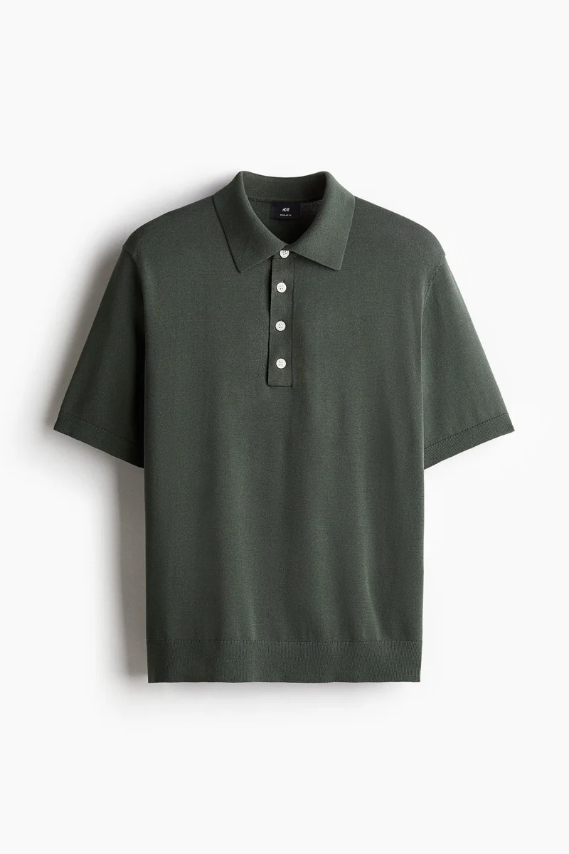 H&M Regular Fit Fine-knit polo shirt