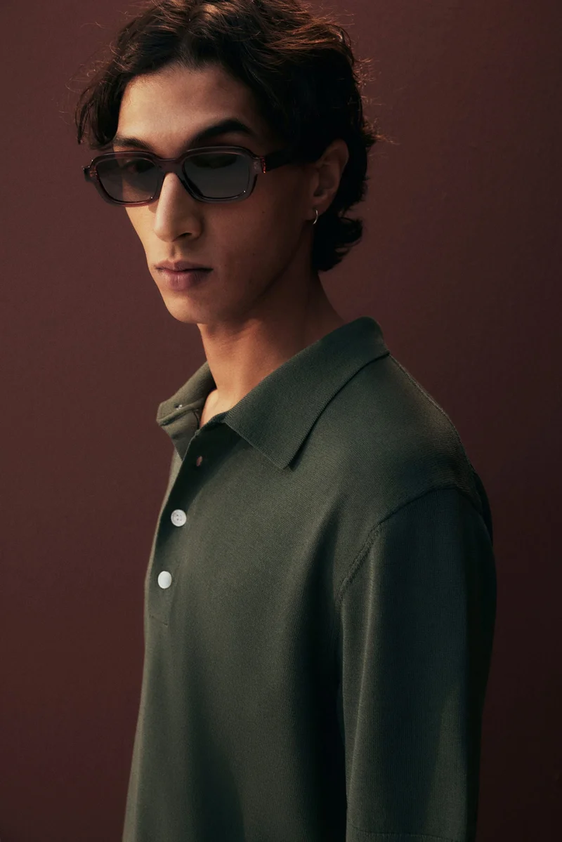 H&M Regular Fit Fine-knit polo shirt