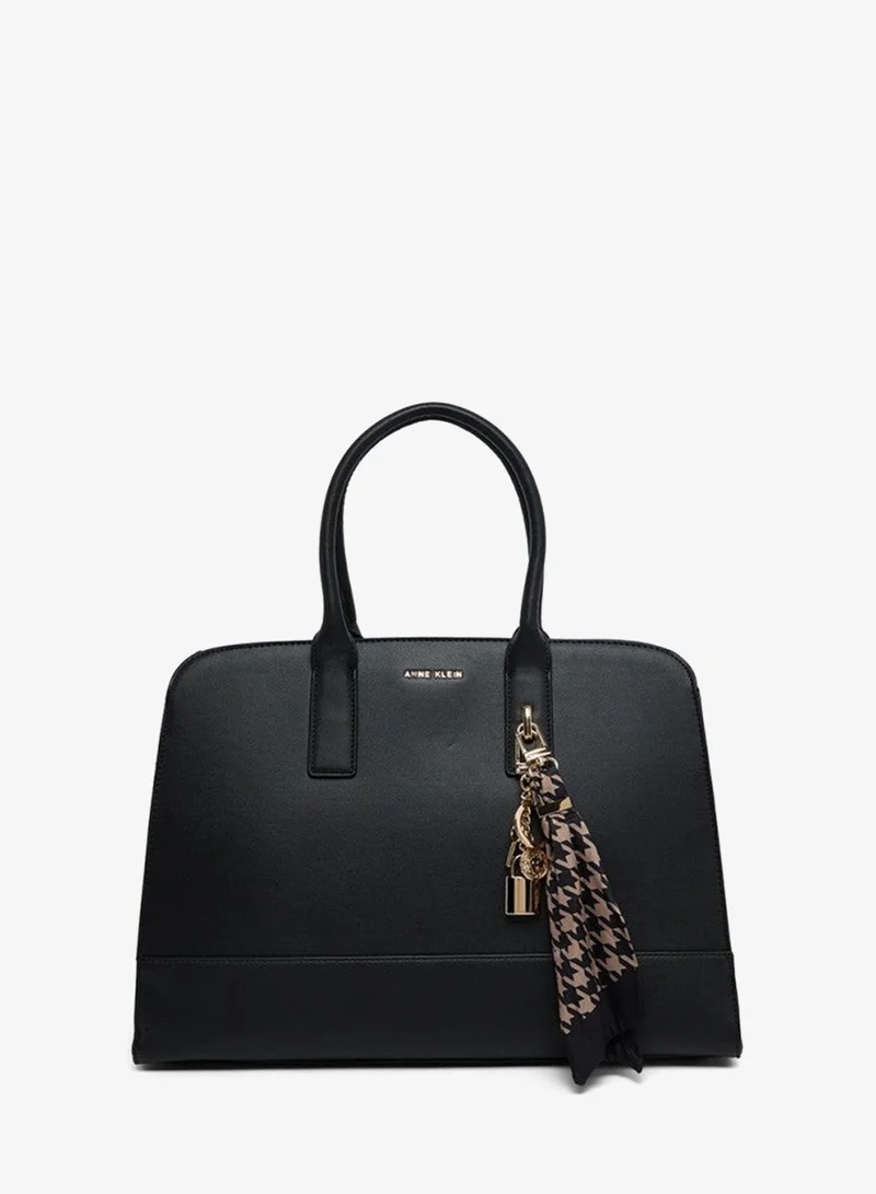 ANNE KLEIN Anne Klein Logo Metal Scarf Detail Satchel Bag