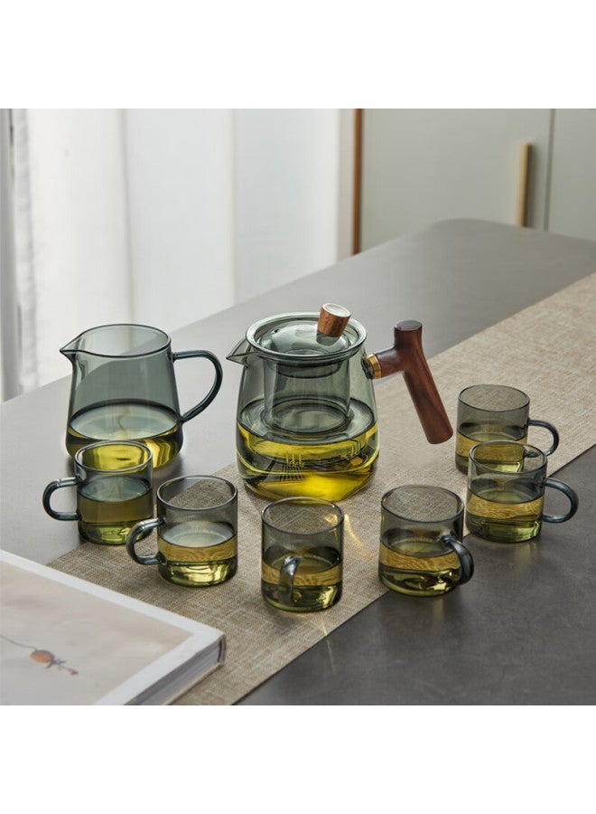 Yihutea Glass Tea Set With Tea Pot, Gongfu Tea Cups, Filter, Tea Tray For Office Tea Drinking - Image 4