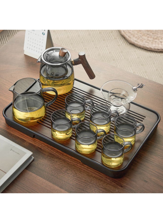 Yihutea Glass Tea Set With Tea Pot, Gongfu Tea Cups, Filter, Tea Tray For Office Tea Drinking - Image 2
