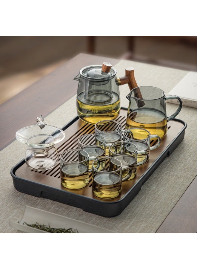 Yihutea Glass Tea Set With Tea Pot, Gongfu Tea Cups, Filter, Tea Tray For Office Tea Drinking - Image 5