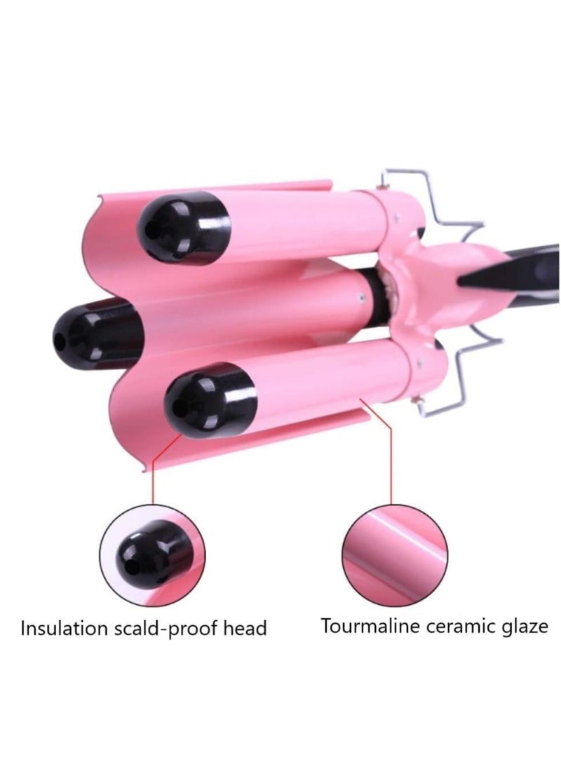 ELTRAZONE مكواة تجعيد الشعر ثلاثية الأسطوانات بحجم 32 مم، درجة حرارة قابلة للتعديل، مكواة سيراميك لتجعيد الشعر للحصول على تموجات شاطئية كبيرة، مكواة تجعيد بحجم 1.25 بوصة لجميع أنواع الشعر، مصفف تموجات احترافي ثلاثي الأسطوانات لتجعيدات تدوم طويلاً - Image 2