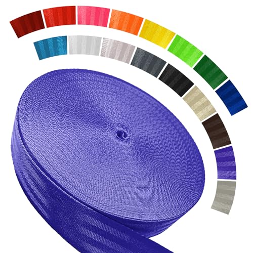 WEBSUKA Polyester Webbing Strap 16+Colors – 1"&1.5"&1.9" – 16.5 25 33 55 Yards Heavy Duty Webbing Roll, Flat Webbing Strap for Indoor&Outdoor Gear, Climbing, DIY Crafting, Repairing 1.5" 55yards - Image 1
