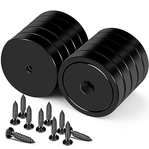 LOVIMAG Magnets,150lb+ Waterproof Strong Neodymium Magnet with Hole for Wall Mounting,Strong Rare Earth Cup Magnets with Heavy Duty Countersunk Hole and Screws for Tool Room,Workplace(Black, 10 Pack) - Image 1