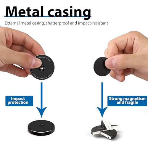 LOVIMAG Magnets,150lb+ Waterproof Strong Neodymium Magnet with Hole for Wall Mounting,Strong Rare Earth Cup Magnets with Heavy Duty Countersunk Hole and Screws for Tool Room,Workplace(Black, 10 Pack) - Image 2