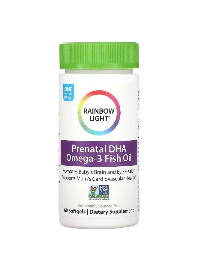 Rainbow Light Rainbow Light, Prenatal DHA, Omega-3 Fish Oil, 60 Softgels  - Image 1