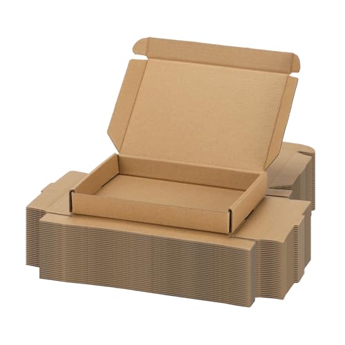 Serwrsw 7x5x1 inch Shipping Boxes Set of 30 Brown, Inner Size 6.6x4.6x0.6 inch Cardboard Box Mailers for Small Business Packaging Mailing or Gift Wrapping Giving - Image 1