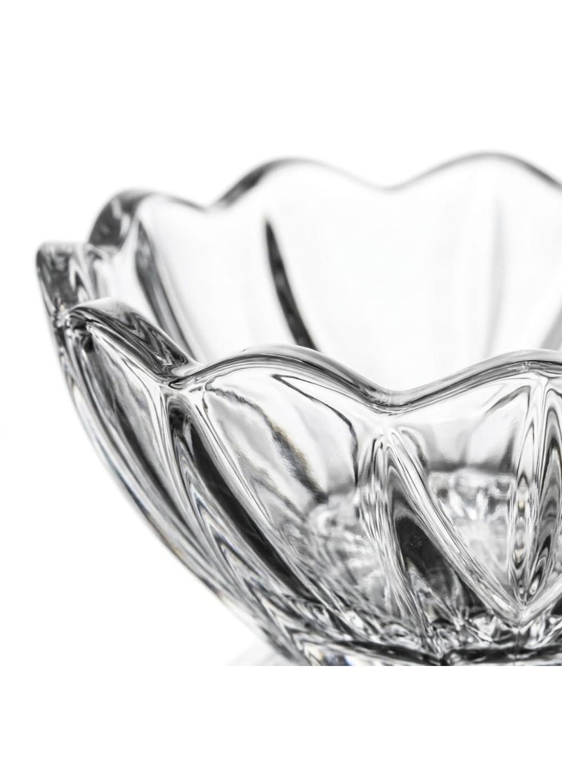 Blinkmax Set of 6 Heat Resistant Glass Bowls, Ribbed Design for Salad and Dessert, Clear Serving Bowls for Dining and Hosting - Transparent - Image 3