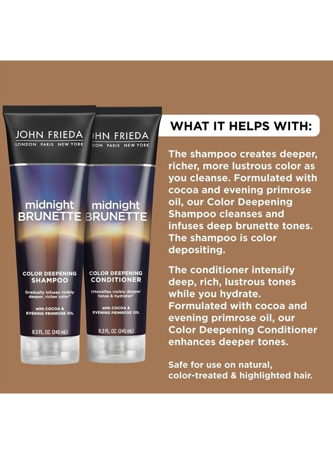 John Frieda Midnight Brunette Visibly Deeper Shampoo and Conditioner Set for Brunette Hair, with Evening Primrose Oil and Natural Cocoa, Natural or Color Treated Hair(8.3 oz, Pack of 2 Set) - Image 4