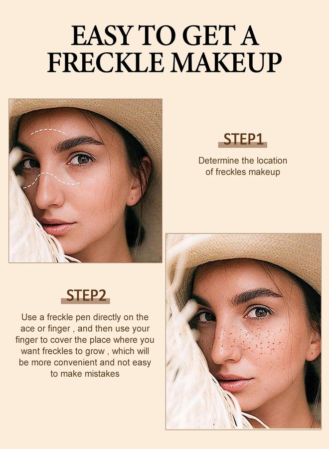 Erinde إيريندي 2 قطع قلم أساس بقعة سائلة مقاوم للماء، بقع وجه مزيفة طبيعية وحيوية، مكياج بقع مزيفة يدوم طويلاً، سريع الجفاف، طابع بقع مزيفة ناعم، قلم بقع 02 متوسط و03 داكن - Image 4