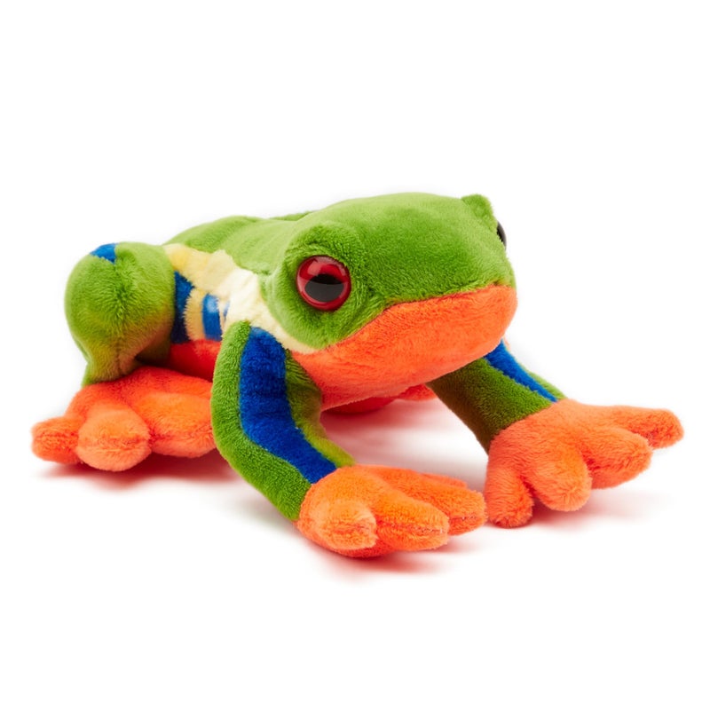 Zappi Co 100% Recycled Plush Tree Frog Toy (15 cm Length) Stuffed Soft Cuddly Environmentally Friendly Animal Collection for Newborn Child First Child - Image 1