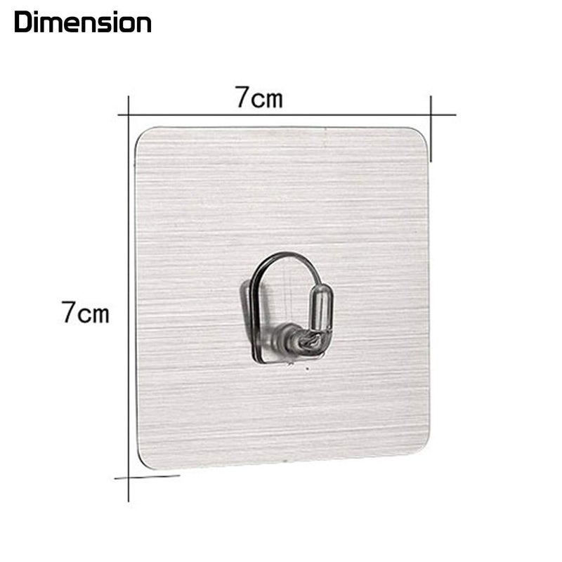 ZURATO Self Adhesive Hooks Wall Hooks Strong Adhesive Hooks, ABS Plastic Hooks for Towel Loofah Bathrobe Coats Ceiling Hanger, Heavy Duty Wall Hook (Silver, Pack of 6) - Image 2