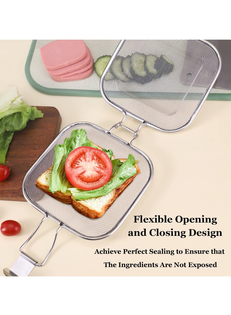 SYOSI SYOSI Sandwich Cage, Sandwich Grill for Oven Stainless Steel Sandwich Clip Sandwich Maker Bread Rack Stainless Steel Toaster Accessory  - Image 2