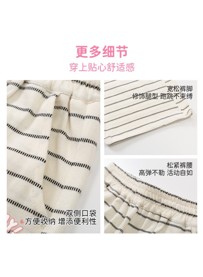 Bumblebee Girls' Pants Summer 2025 New Arrival Stylish Kids Casual Trousers Summer Girls' Wide-leg Striped Pants For Big Girls - Image 5