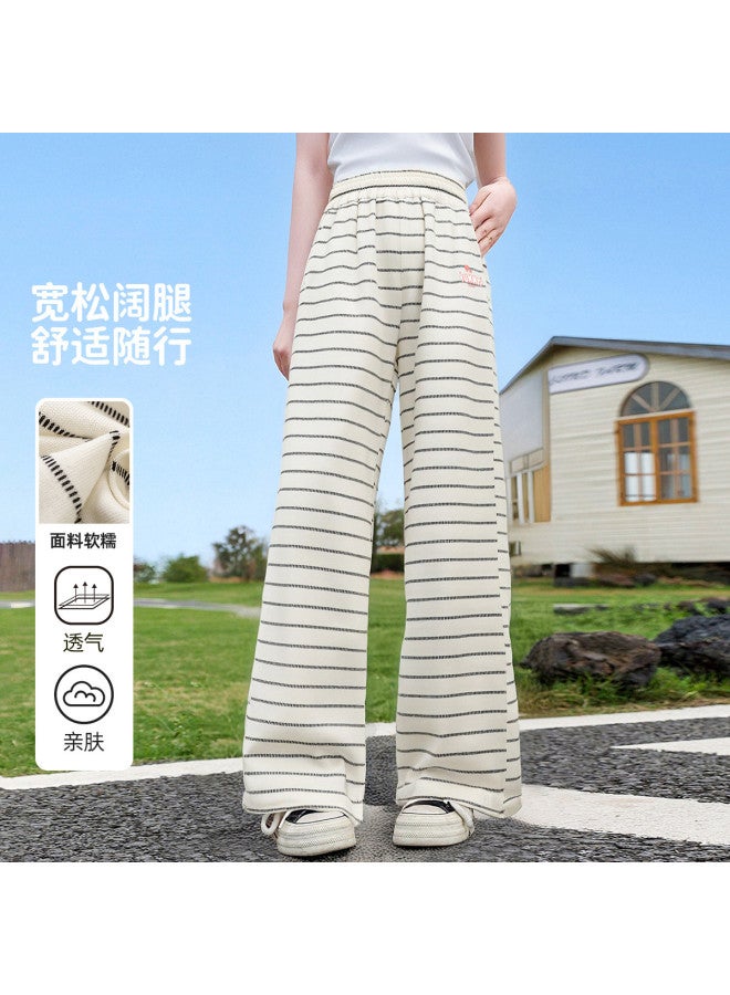 Bumblebee Girls' Pants Summer 2025 New Arrival Stylish Kids Casual Trousers Summer Girls' Wide-leg Striped Pants For Big Girls - Image 2