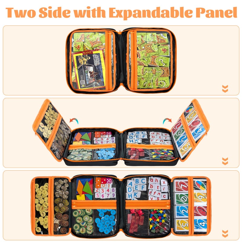 KISLANE Premium Board Game Storage Organizer Case (14 PVC Pouches) - Portable Travel Game Storage Case | Ultimate Dice and Token Holder for Cards, Miniatures, and Catan Components - Image 4