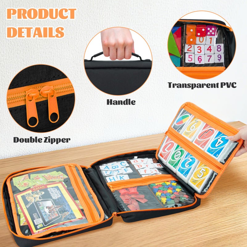 KISLANE Premium Board Game Storage Organizer Case (14 PVC Pouches) - Portable Travel Game Storage Case | Ultimate Dice and Token Holder for Cards, Miniatures, and Catan Components - Image 5