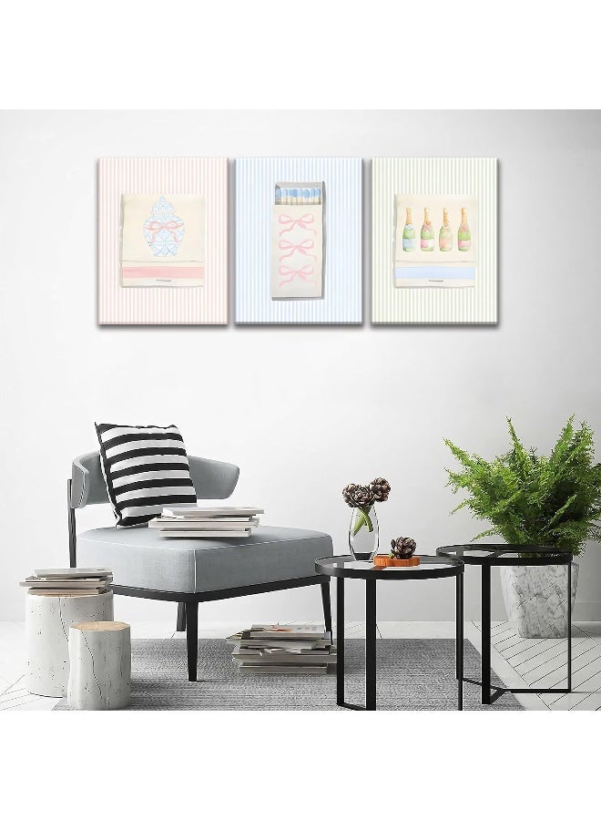Djmwtb Grandmillenial Matchbox Wall Art Set of 3 (Preppy, 12"x16" Canvas) - Image 2