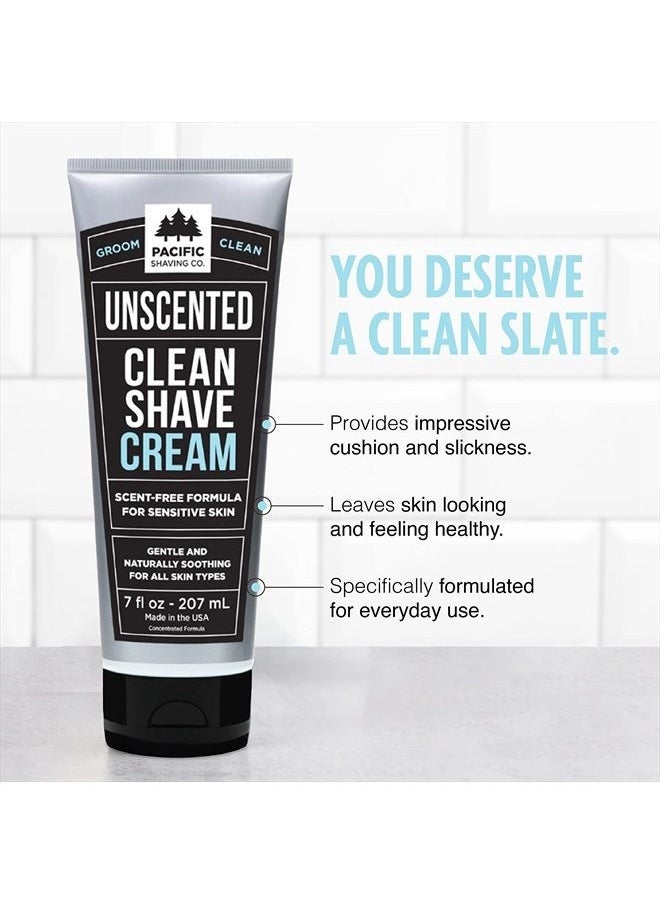 pacific shaving company - Clean Shaving Cream - Shea Butter + Vitamin E Shave Cream for Hydrated Sensitive Skin - Clean Formula for a Smooth, Anti-Redness + Irritation-Free Shave Cream (7 Oz, 2 Pack) - Image 1