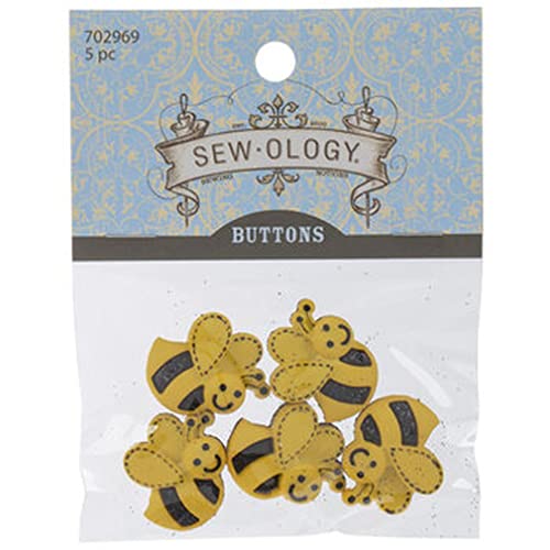 Sewology Bumblebee Shank Buttons 5 Pieces Multi 5464532 - Image 1
