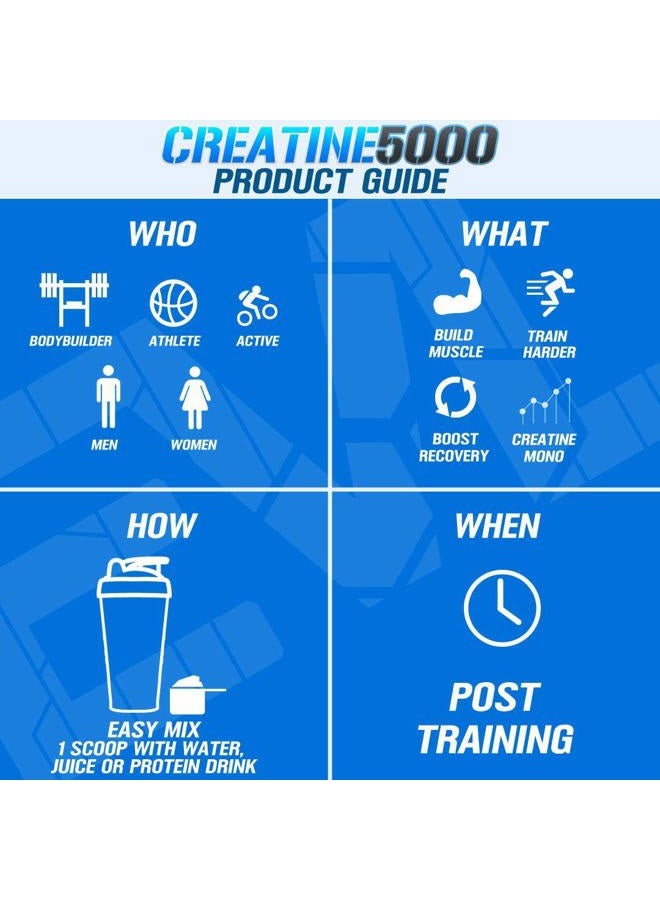 Evlution Pure Creatine Monohydrate Powder 5000mg Nutrition Pre and Post Workout Recovery Drink Mix Creatine Powder for Enhanced Muscle Mass Athletic Performance and Muscle Recovery - Unflavored - Image 5