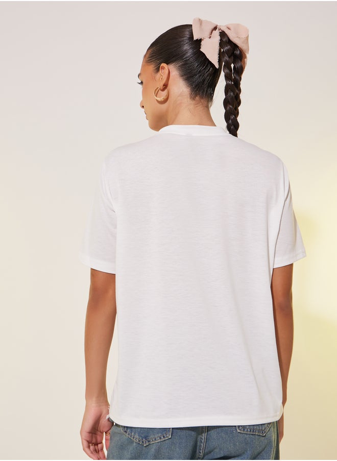 Take Two Embroidered Round Neck T-Shirt  - Image 4