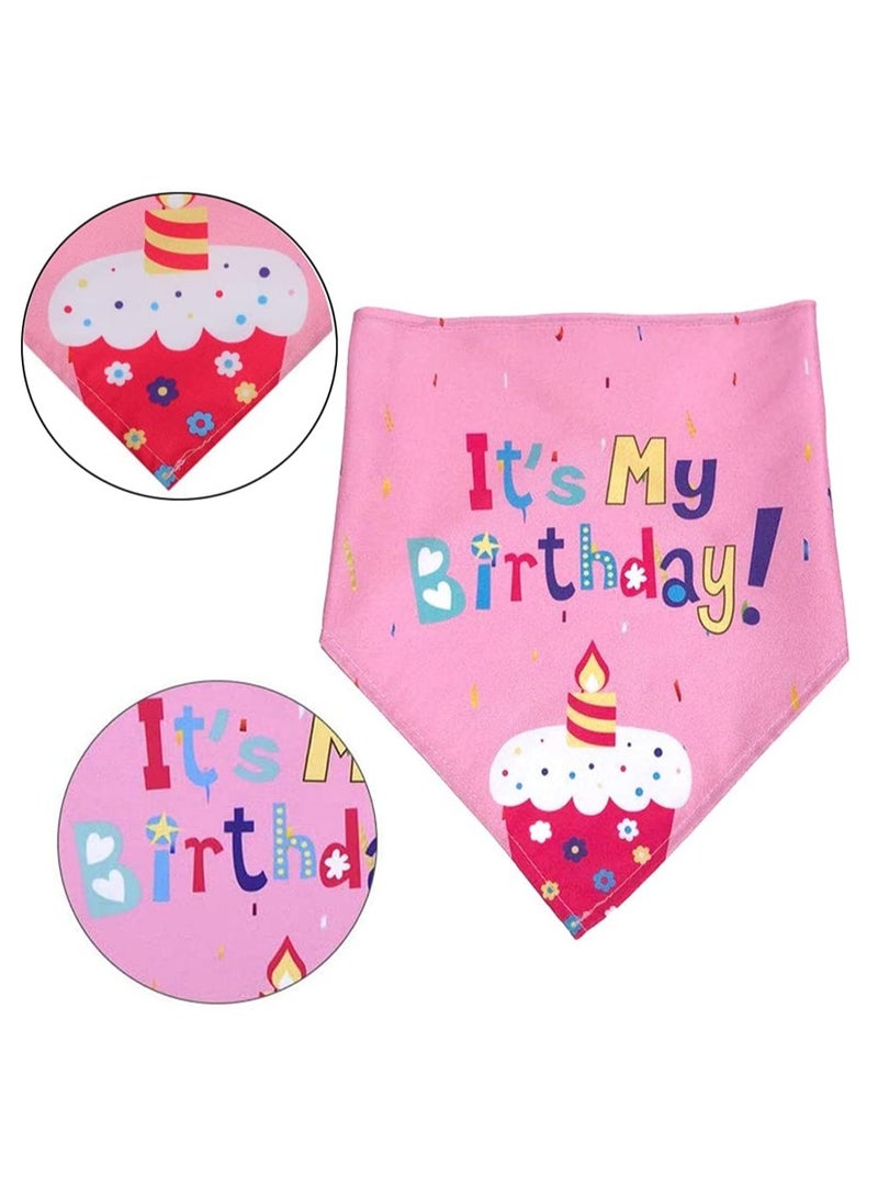 Pet Birthday Party Decoration Set with Triangle Scarves and Bandana Hat for Small Medium Dogs Cats Perfect Gift for Pet Lovers Pink - Image 2
