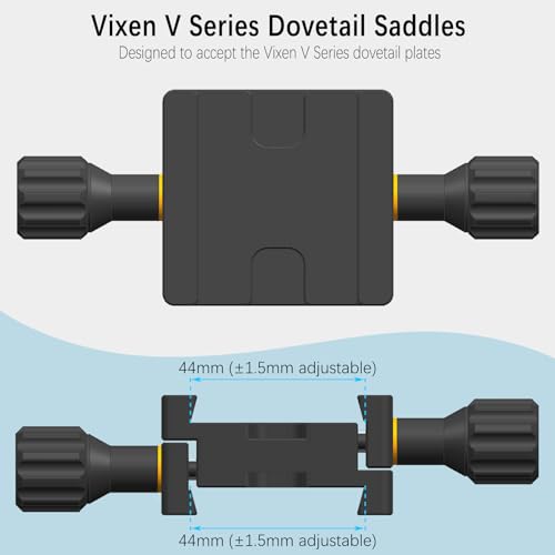 YUEOCT Telescope Mount Dual Dovetail Saddle Clamp for Vixen V Series Dovetail Plate Handle Bar Astronomical OTA Equatorial Head, Female to Female Adapter Base, Support Drop-in Mounting - Image 2