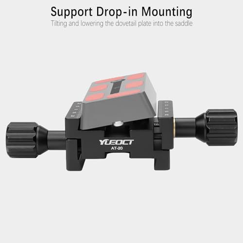 YUEOCT Telescope Mount Dual Dovetail Saddle Clamp for Vixen V Series Dovetail Plate Handle Bar Astronomical OTA Equatorial Head, Female to Female Adapter Base, Support Drop-in Mounting - Image 4
