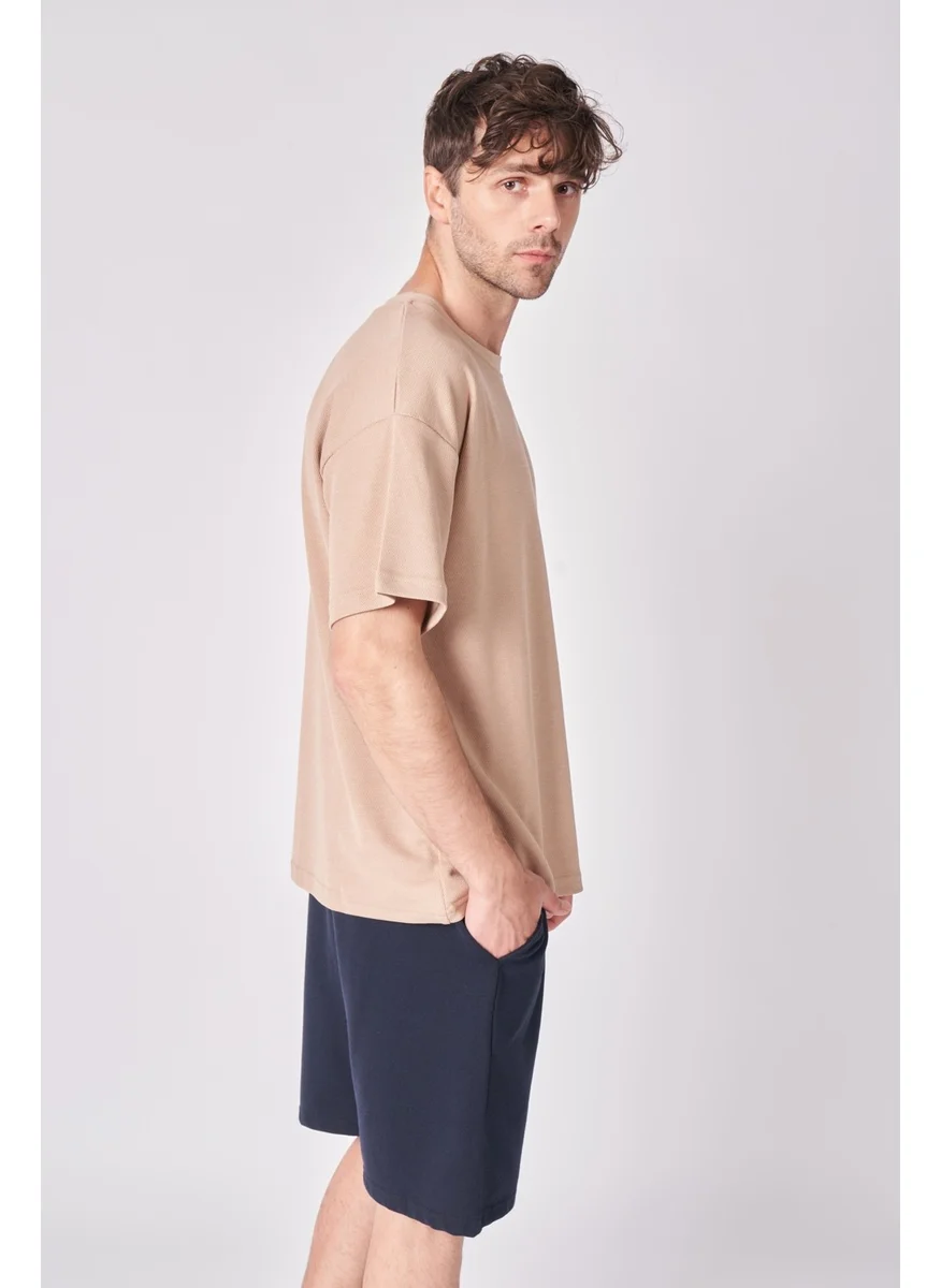 Defy'S Men's Cotton Blend Oversize Crew Neck Short Sleeve T-Shirt