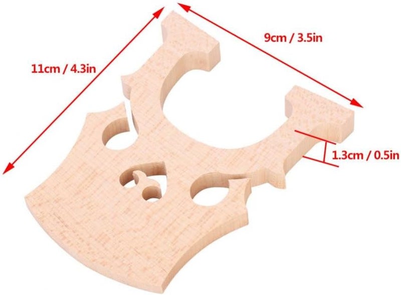cheekyglo Cello Bridge, Maple Wood 3/4 4/4 Cello Bridge Cello DIY Replacement Parts Instrument Accessory (4/4) - Image 3