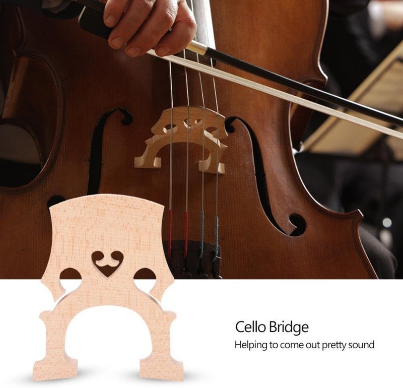 cheekyglo Cello Bridge, Maple Wood 3/4 4/4 Cello Bridge Cello DIY Replacement Parts Instrument Accessory (4/4) - Image 2
