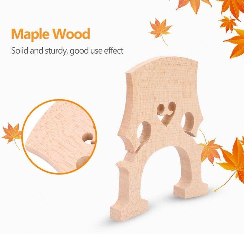 cheekyglo Cello Bridge, Maple Wood 3/4 4/4 Cello Bridge Cello DIY Replacement Parts Instrument Accessory (4/4) - Image 4